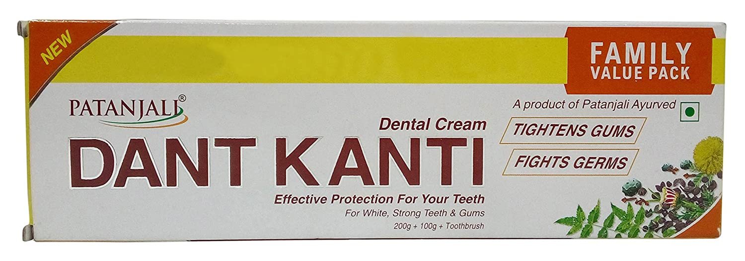 Patanjali Tooth Paste - Dant Kanti, 300g Carton